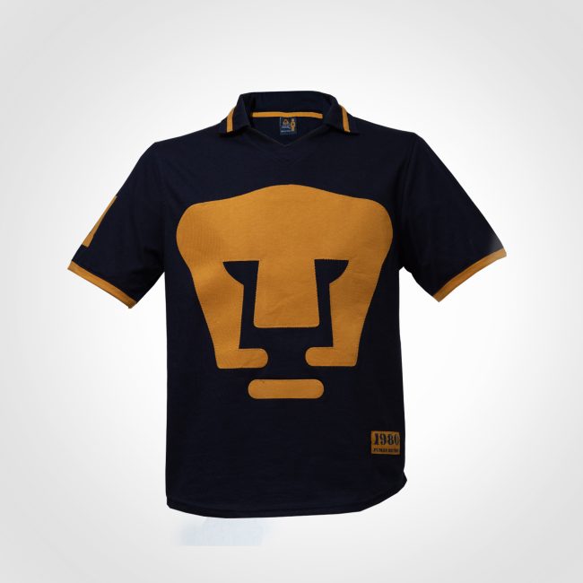 Playera 1980 en azul con logo Pumas en oro