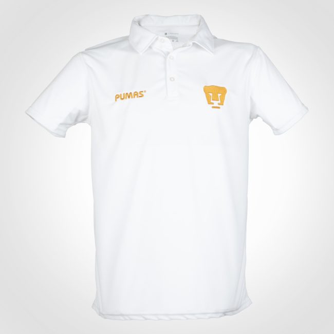 Playera Pumas UNAM Polo Blanca/Oro Sport Hombre