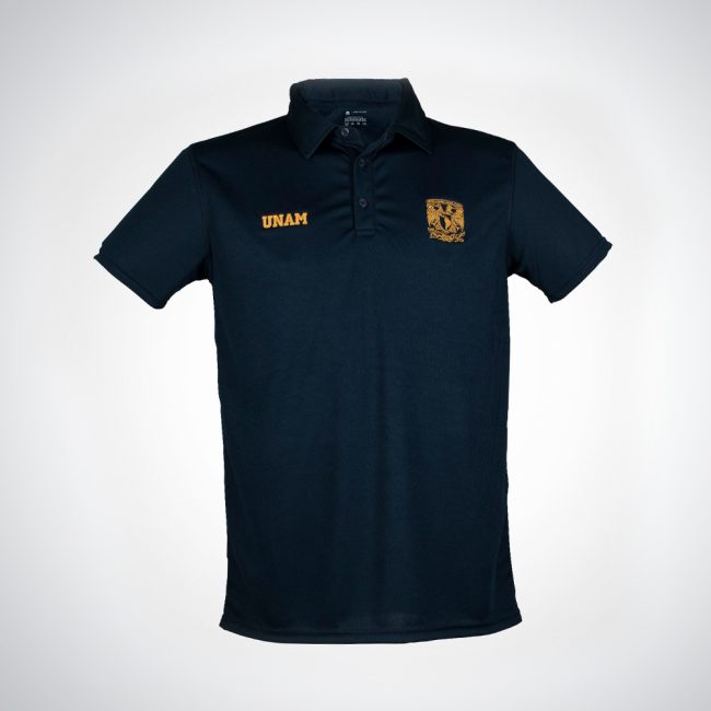 Playera UNAM Polo Negra/Oro Sport Hombre