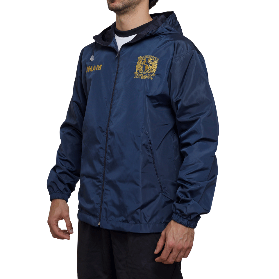 Chamarra UNAM Azul/Oro Rompevientos Sport Hombre