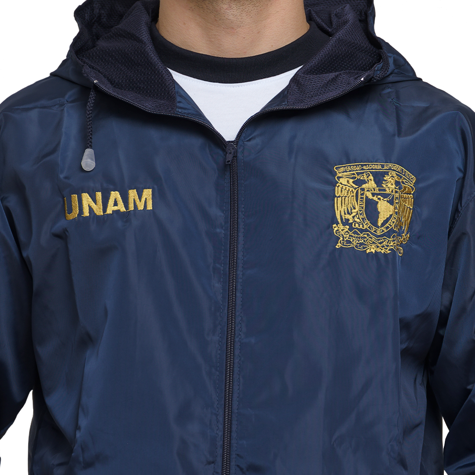 Chamarra UNAM Azul/Oro Rompevientos Sport Hombre