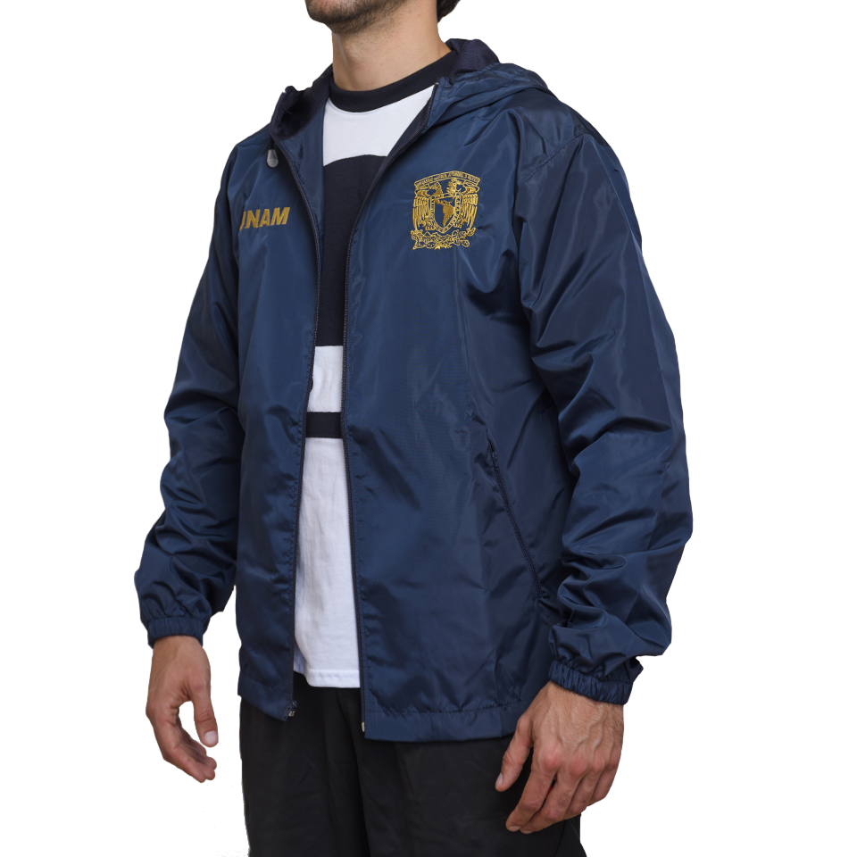 Chamarra UNAM Azul/Oro Rompevientos Sport Hombre