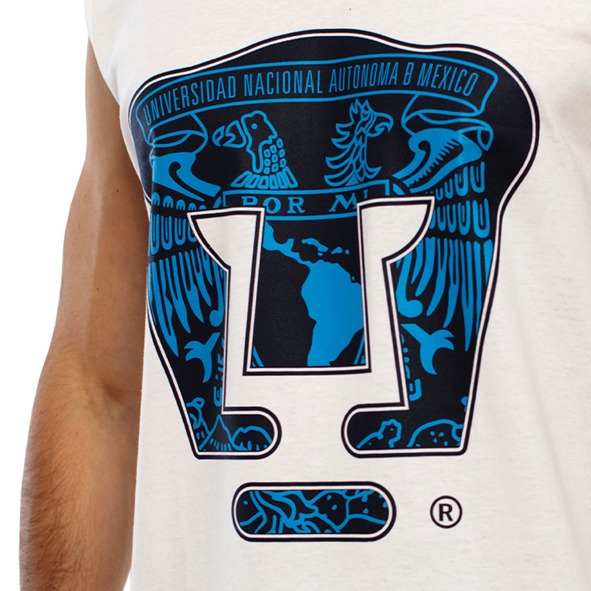 Playera PUMAS BASIC blanca sin mangas