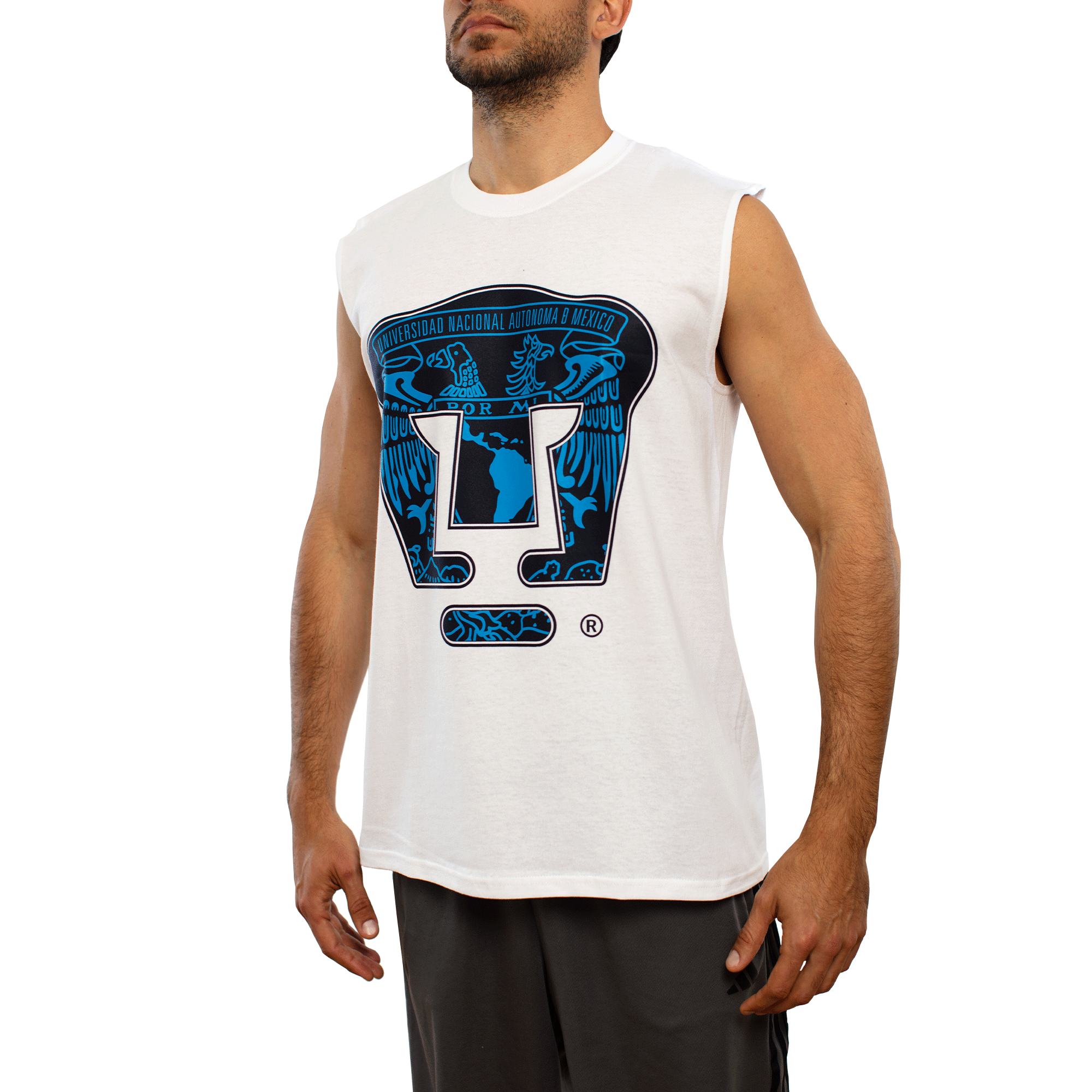 Playera PUMAS BASIC blanca sin mangas