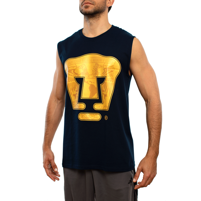 Playera PUMAS BASIC azul sin mangas