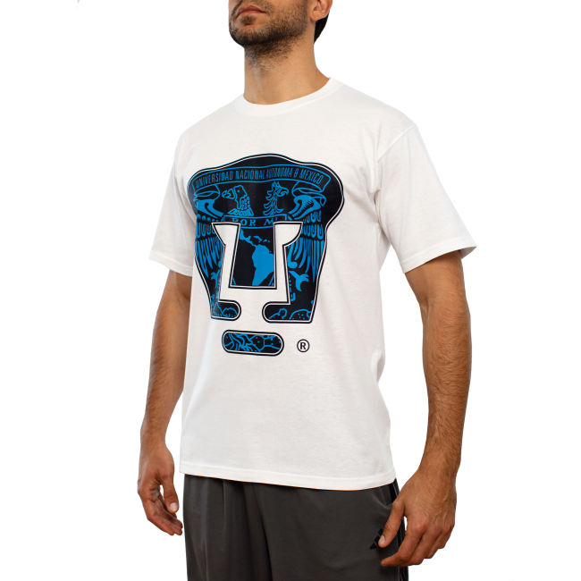Playera PUMAS BASIC blanca manga corta
